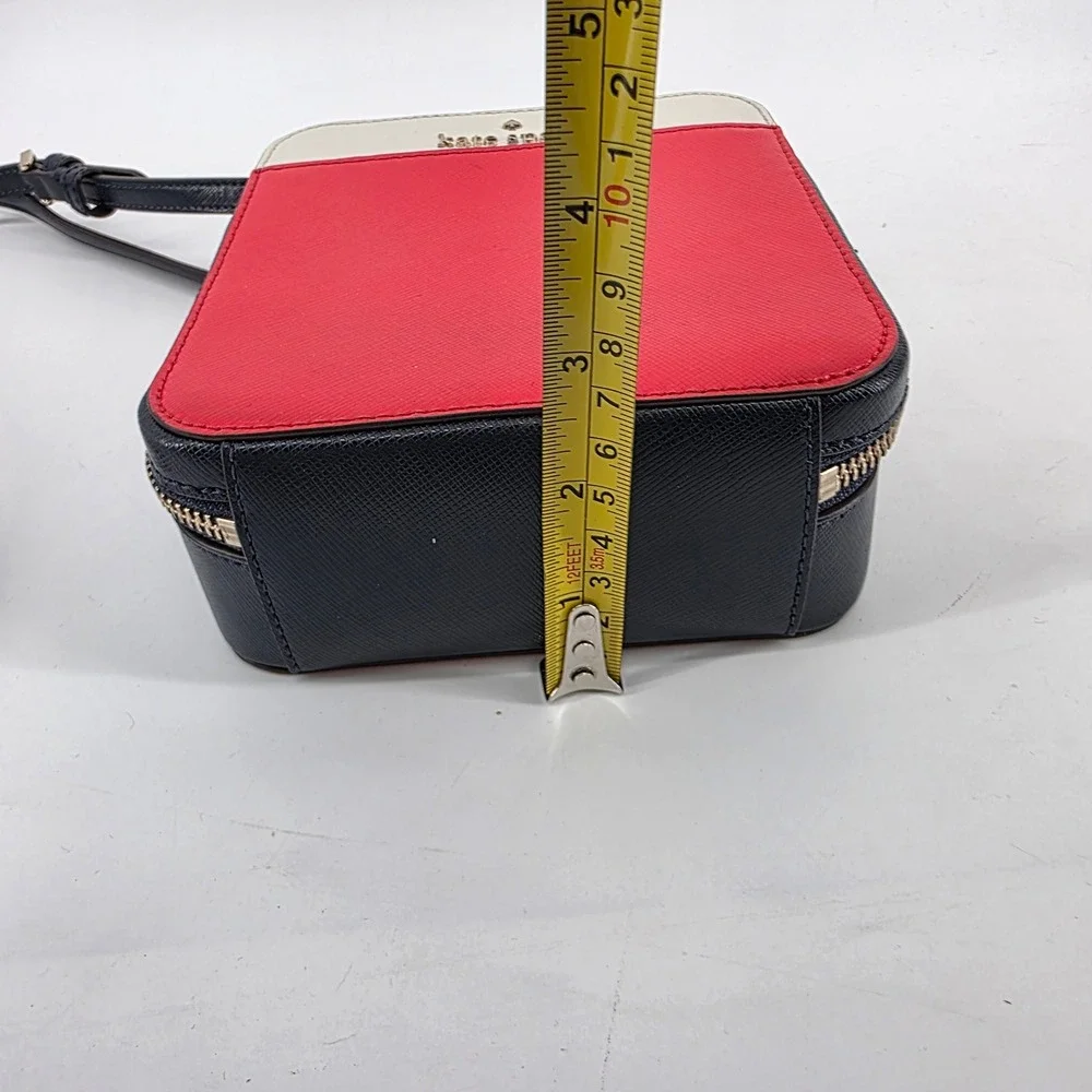 Kate Spade Colorblock Saffiano Leather Crossbody Bag Red White Blue